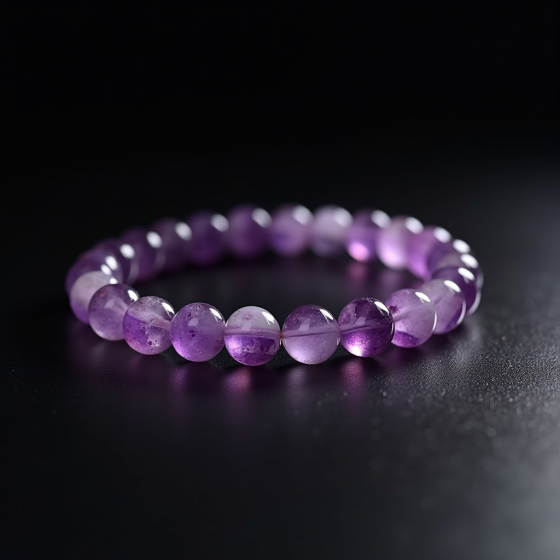 Rich Natural Amethyst Single-Strand Bracelet